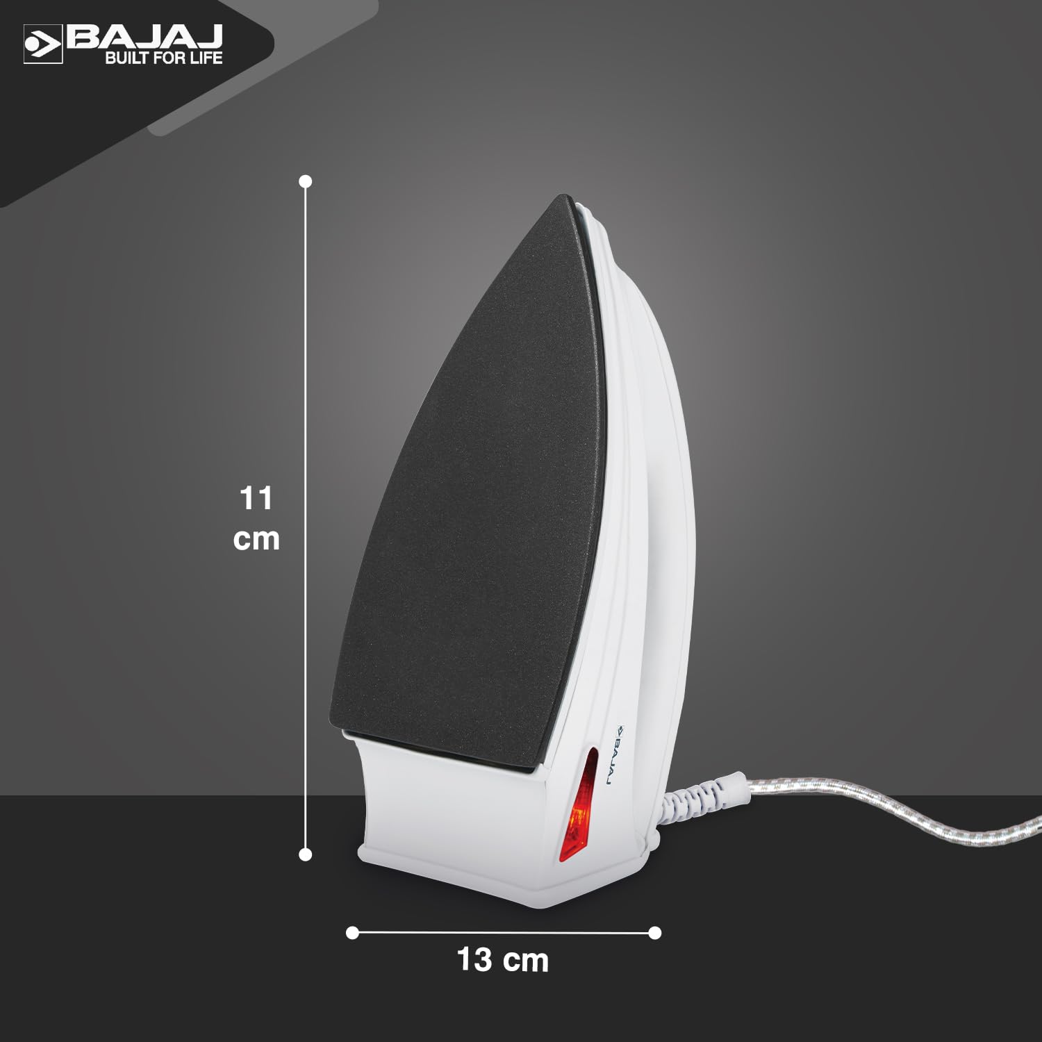 Bajaj DX-6 1000 Watts Dry Iron | Advance Soleplate And Anti-Bacterial German Coating Technology | Thermol Fuse Safety | Auto Shut-Off | Cool Touch Body | 2 Yr Warranty 【White】