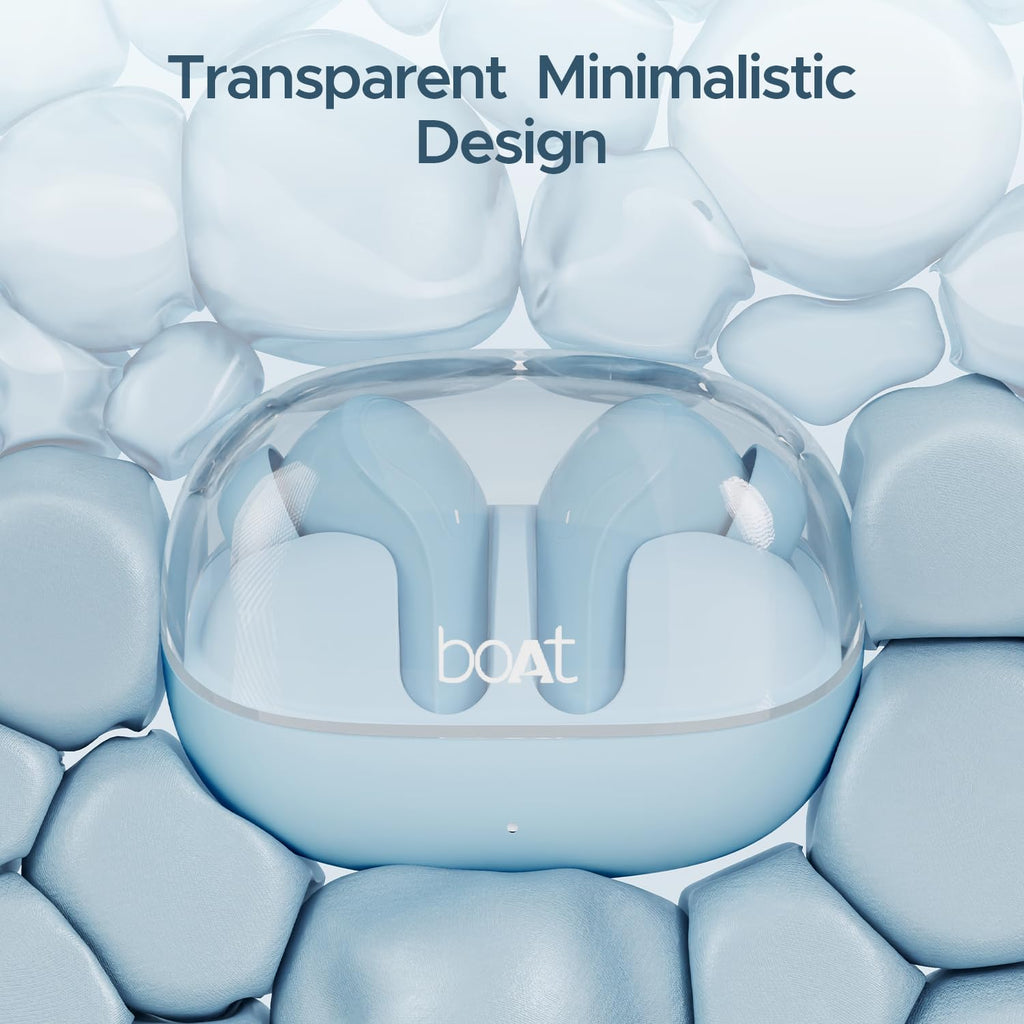 boAt Airdopes 311 Pro, 50HRS Battery, Fast Charge, Dual Mics ENx Tech, Transparent LID, Low Latency, IPX4, IWP Tech, v5.3 Bluetooth Earbuds, TWS Ear Buds Wireless Earphones with mic (Active Black)