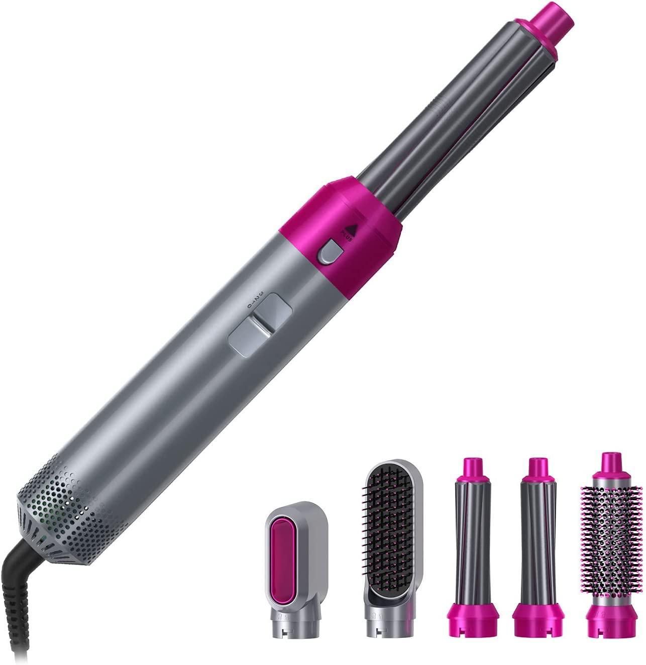 Multi-Functional 5 IN 1 Hair Styling Tool Detachable Hot Air Brush Hair Dryer with Comb